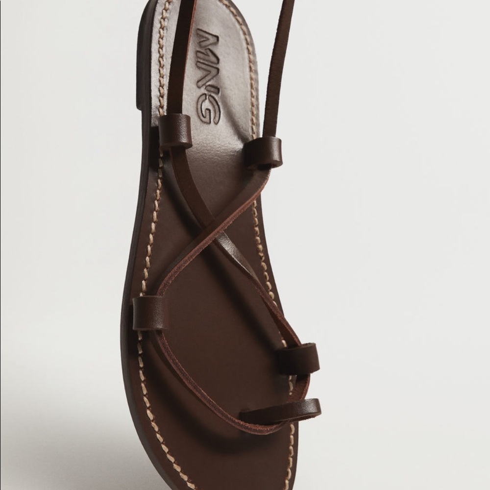 Mango Leather Sandal in color “Chocolate”